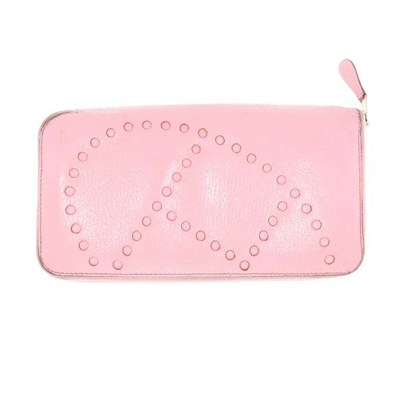 HERMES Evelyne Wallet in Pink Leather - Picture 1 of 3